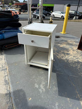 Load image into Gallery viewer, White Rolling Sewing Craft Work Cart with Drawer and Cabinet Storage