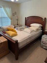 Load image into Gallery viewer, Broyhill Cherry Queen Bed Frame with Arched Headboard and Turned Posts
