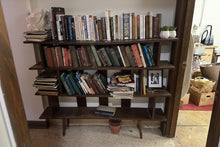 Load image into Gallery viewer, Mid Century Modern Solid Wood Open Bookcase with Geometric Shelving