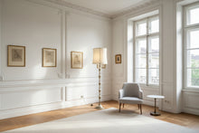 Load image into Gallery viewer, Tall Marble and Brass Floor Lamp Neoclassical Hollywood Regency Style