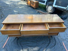 Load image into Gallery viewer, Mid Century Modern Dixie Walnut Triple Dresser with Tapered Legs