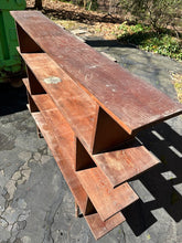 Load image into Gallery viewer, Mid Century Modern Solid Wood Open Bookcase with Geometric Shelving