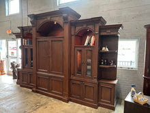 Load image into Gallery viewer, Monumental Traditional Wood Wall Unit Entertainment Center with Lighting and Display Storage