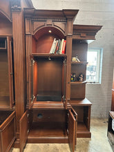 Load image into Gallery viewer, Monumental Traditional Wood Wall Unit Entertainment Center with Lighting and Display Storage