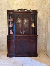Load image into Gallery viewer, Georgian Style Mahogany China Cabinet with Glass Display and Breakfront Design