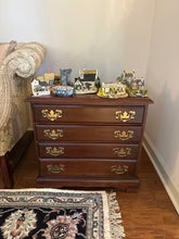 Load image into Gallery viewer, Solid Cherry Nightstand or Side Table with Four Drawers and Brass Hardware