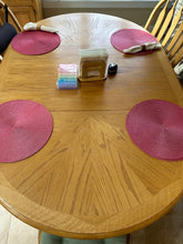 Load image into Gallery viewer, Solid Oak Pedestal Dining Table Set with Leaf and Windsor Chairs