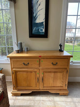 Load image into Gallery viewer, Solid Oak Buffet Cabinet Traditional Sideboard Storage