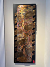 Load image into Gallery viewer, Brutalist Copper Metal Wall Art Panel Pair Abstract Torch Finished Sculptural Decor
