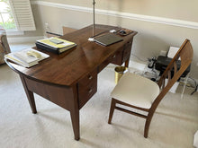 Load image into Gallery viewer, Ethan Allen Elements Sienna Wood Executive Desk 3 Drawer Writing Desk