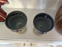Load image into Gallery viewer, Winchcombe Pottery Goblets Pair Blue Glaze Chalice Cups England Studio Pottery