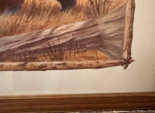 Load image into Gallery viewer, Black Bear by the Lake Rustic Wildlife Art by R. Jenkins in Reclaimed Wood Frame