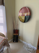 Load image into Gallery viewer, Modern Round Wall Art Abstract Mixed Media Glass Metal High Point Market Decor