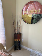 Load image into Gallery viewer, Modern Floor Vase Metal Mixed Media Tall Decorative Vase
