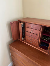 Load image into Gallery viewer, Wood Jewelry Armoire Chest Tabletop Organizer with Drawers and Necklace Doors