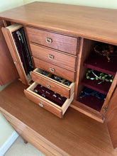 Load image into Gallery viewer, Wood Jewelry Armoire Chest Tabletop Organizer with Drawers and Necklace Doors