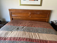Load image into Gallery viewer, Queen Size Wood Headboard Bed Frame with Paneled Design and Metal Support Frame