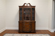 Load image into Gallery viewer, Mahogany Chippendale China Cabinet, Traditional Breakfront Display Hutch