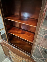 Load image into Gallery viewer, Mahogany Chippendale China Cabinet, Traditional Breakfront Display Hutch