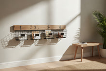 Load image into Gallery viewer, Rustic Wall Organizer Wood Metal Baskets Numbered Storage Rack Farmhouse