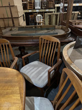 Load image into Gallery viewer, Danish Modern Teak Dining Set Extension Table with Leaf and 6 Chairs