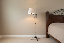 Load image into Gallery viewer, Wrought Iron Floor Lamp 60 Inch Scroll Arm Traditional Black Metal Lamp
