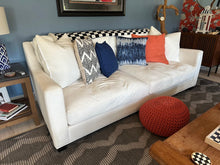 Load image into Gallery viewer, 92 Inch Contemporary Upholstered Sofa Cream Fabric Deep Seat