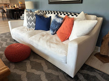 Load image into Gallery viewer, 92 Inch Contemporary Upholstered Sofa Cream Fabric Deep Seat