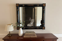 Load image into Gallery viewer, Hitchcock Alford and Co Black Gold Stenciled Wall Mirror 21 x 19
