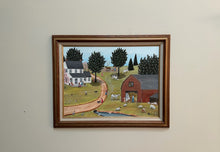 Load image into Gallery viewer, Berneta Crowder Springtime in Spring Hill Folk Art Farm Painting Original Acrylic 18x24