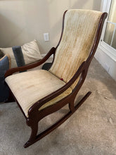 Load image into Gallery viewer, Traditional Mahogany Rocking Chair with Upholstered High Back Lounge Chair