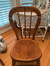Load image into Gallery viewer, Ethan Allen Hand Painted Solid Wood Side Chair with Floral Crest Rail