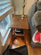 Load image into Gallery viewer, Solid Wood Two Tier Side Table with Turned Legs