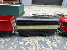 Load image into Gallery viewer, Vintage Marx Wind-Up Tin Train Set – Pennsylvania, New York Central, Caboose No. 536 + Track & Key