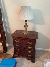 Load image into Gallery viewer, Pair of Kincaid Cherry Nightstands with Pull Out Drink Slides
