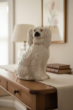 Load image into Gallery viewer, Vintage Staffordshire Style Spaniel Dog Porcelain Figurine Large White Mantel Statue