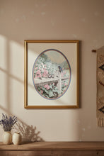 Load image into Gallery viewer, Vintage Bluebird Floral Garden Print Framed Cottage Wall Art