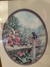 Load image into Gallery viewer, Vintage Bluebird Floral Garden Print Framed Cottage Wall Art