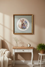 Load image into Gallery viewer, Judy Mizell Signed Numbered Bunny Print Framed Floral Rabbit Wall Art