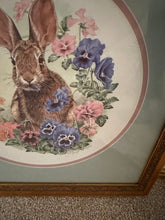 Load image into Gallery viewer, Judy Mizell Signed Numbered Bunny Print Framed Floral Rabbit Wall Art