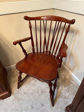 Load image into Gallery viewer, Pennsylvania House Solid Cherry Dining Table Set with 6 Windsor Chairs, 2 Leaves and Table Pads