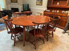 Load image into Gallery viewer, Pennsylvania House Solid Cherry Dining Table Set with 6 Windsor Chairs, 2 Leaves and Table Pads
