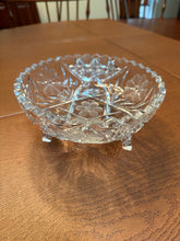 Load image into Gallery viewer, Vintage Cut Crystal Footed Bowl Floral Starburst Candy Dish
