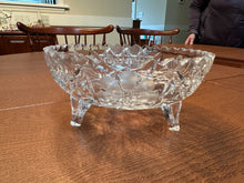 Load image into Gallery viewer, Vintage Cut Crystal Footed Bowl Floral Starburst Candy Dish