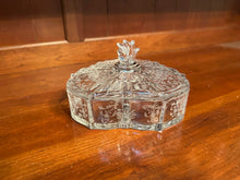 Load image into Gallery viewer, Fostoria Baroque Etched Glass Covered Candy Dish 3 Part Server