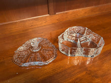 Load image into Gallery viewer, Fostoria Baroque Etched Glass Covered Candy Dish 3 Part Server