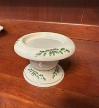 Load image into Gallery viewer, Lenox Holiday Pillar Candle Holder Holly Berry Gold Trim