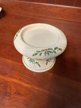 Load image into Gallery viewer, Lenox Holiday Pillar Candle Holder Holly Berry Gold Trim