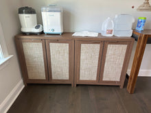 Load image into Gallery viewer, OAKHAM Home Rattan Storage Cabinet Set of 2 in Walnut Finish