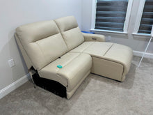 Load image into Gallery viewer, Ivory Leather Power Reclining Modular Sectional Sofa 9 Piece Configuration
